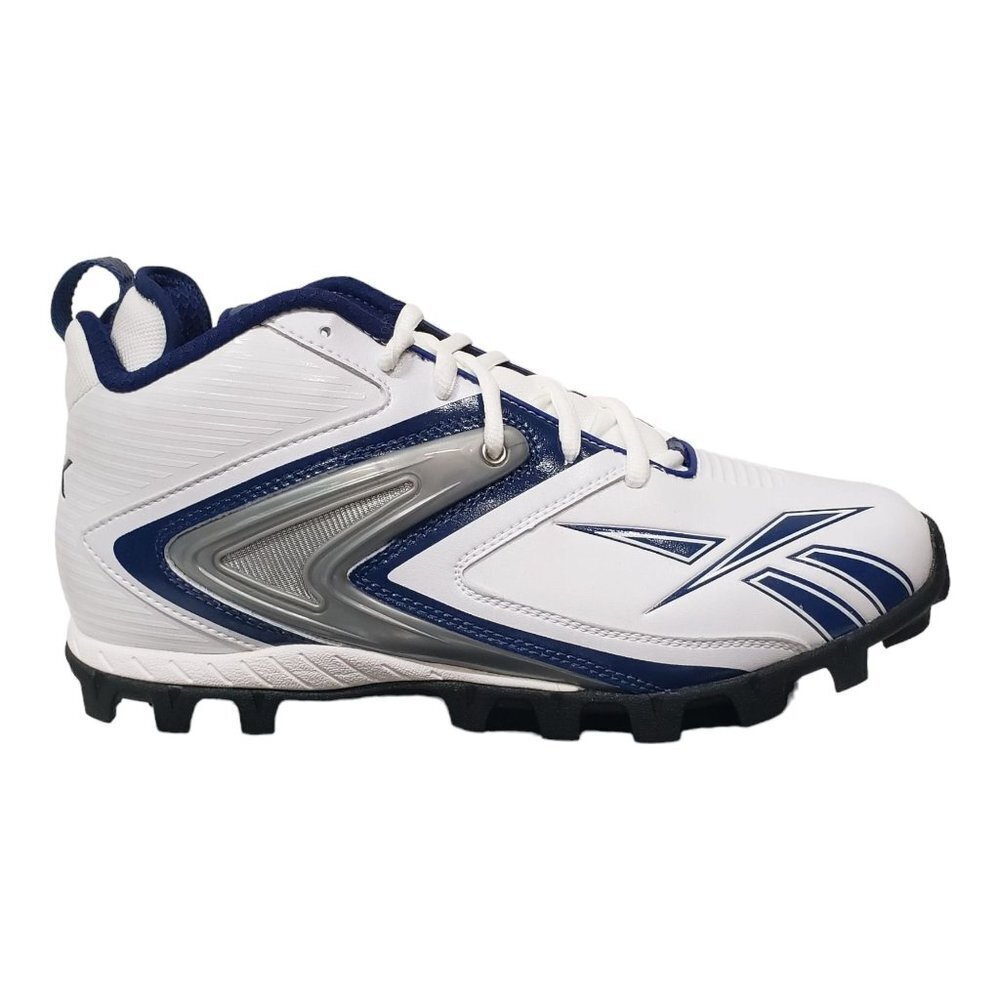 Reebok Equipment NFL Pro Ferocious AT Football Cleats in White/Royal Size 12.5